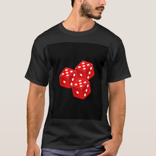 黒いテーマとサイコロデザイン Tシャツ (正面)