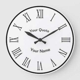 黒いディスクn数字（ローマ数字の放射） ラージ壁時計