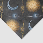 黒いデコパージュの太陽と月のパターン 薄葉紙 (詳細)