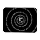 黒いデコール上の円周率 マグネット (横)