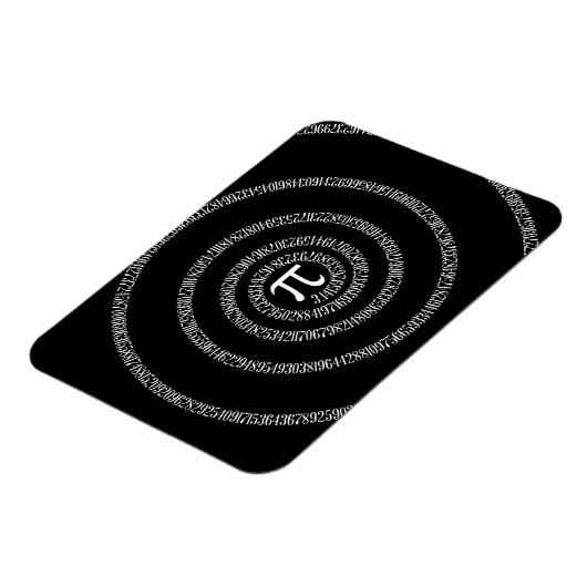 黒いデコール上の円周率 マグネット (左側)