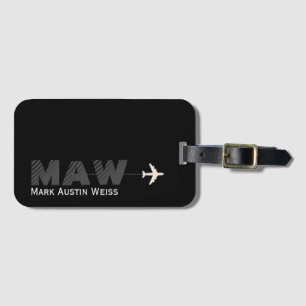 黒いデザイン(トラベラー名/イニシャル) ラゲッジタグ