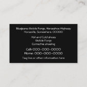 黒いデニムの銀製の蹄鉄 名刺 (裏面)