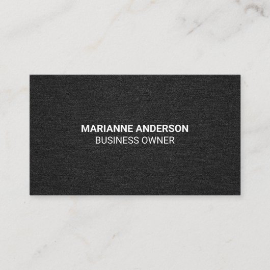 黒いデニモダンムのファブリックの背景 名刺 (正面)