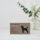 黒いトイプードルシルエット 名刺 (スタンド正面)