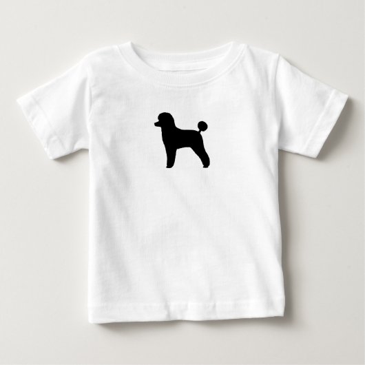 黒いトイプードルシルエット |犬の品種 ベビーTシャツ (正面)