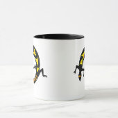 黒いトカゲの信号器の陶磁器のマグ マグカップ (中央)