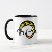 黒いトカゲの信号器の陶磁器のマグ マグカップ (左)