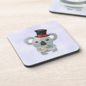 黒いトップハットに可愛いコアラ コースター (左側)