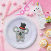 黒いトップハットに可愛いコアラ ペーパープレート (パーティー)