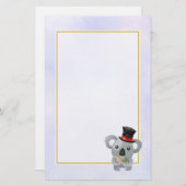 黒いトップハットに可愛いコアラ 便箋 (正面/裏面)