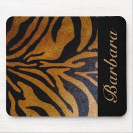 黒いトラのストライプのタイポグラフィ マウスパッド