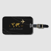 黒いトラベルラゲッジタグ名 ラゲッジタグ (正面横)