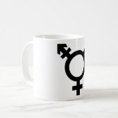 黒いトランス・ジェンダーの記号 コーヒーマグカップ (正面左)
