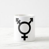 黒いトランス・ジェンダーの記号 コーヒーマグカップ (中央)