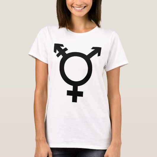 黒いトランス・ジェンダーの記号 Tシャツ (正面)