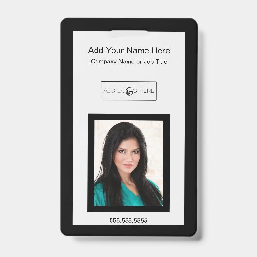 黒いトリムを追加 - 写真ロゴ識別バッジ バッジ (正面)