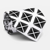 黒いトレンディー三角形パターン ネクタイ (ロール)