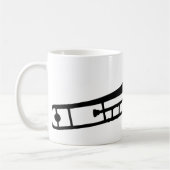 黒いトロンボーンの楽器アイコン コーヒーマグカップ (左)