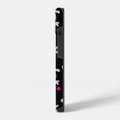 黒いトンボと花 iPhoneケース (左側面)