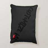 黒いトーンオントーンマーカーの手書き アクセントクッション (裏面(縦))