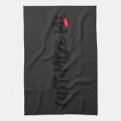 黒いトーンオントーンマーカーの手書き キッチンタオル (縦)