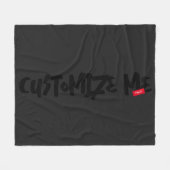 黒いトーンオントーンマーカーの手書き フリースブランケット (正面(横))