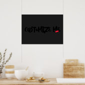 黒いトーンオントーンマーカーの手書き ポスター (キッチン)