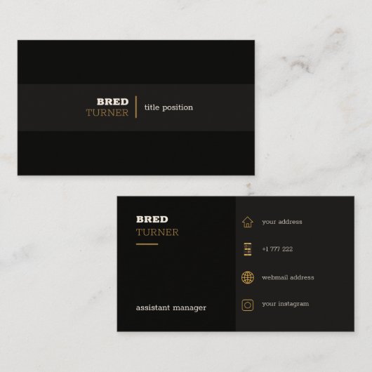 黒いトーン 名刺 (正面/裏面)