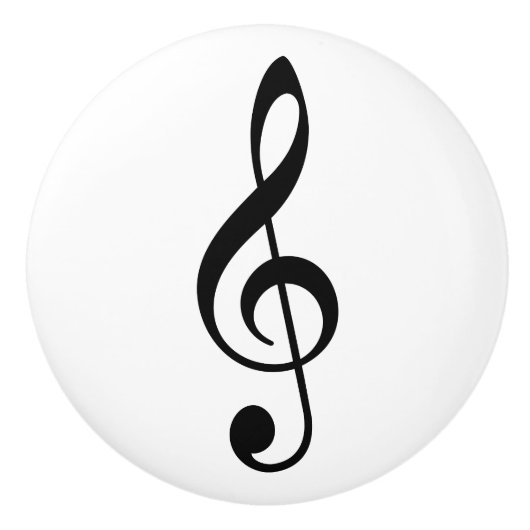黒いト音記号 音楽 記号 セラミックノブ (正面)