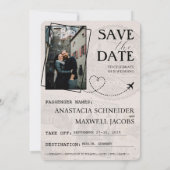 黒いドイツのパスポート日付を保存 セーブザデート (裏面)