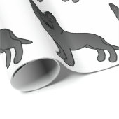 黒いドイツの羊飼いがかわいい漫画の犬 ラッピングペーパー (ロールコーナー)