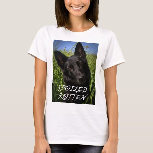 黒いドイツの羊飼いが腐ってしまった Tシャツ (正面)
