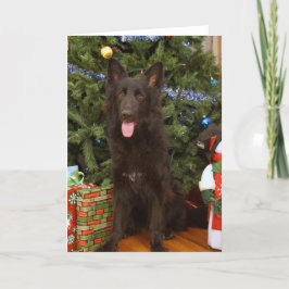 黒いドイツの羊飼いのクリスマスカード シーズンカード