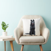 黒いドイツの羊飼いの水の色のアー絵を描ト クッション (椅子)