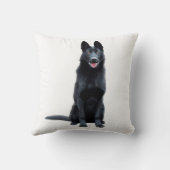 黒いドイツの羊飼いの水の色のアー絵を描ト クッション (裏面)