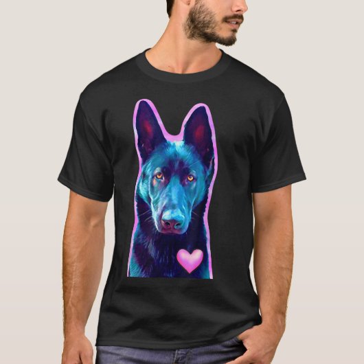 黒いドイツの羊飼いギフト愛犬家所有者M Tシャツ (正面)