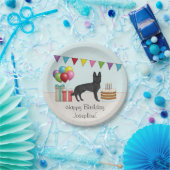 黒いドイツの羊飼いケーキカラフル誕生日 ペーパープレート (パーティー)