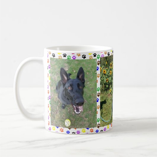 黒いドイツの羊飼いヒマワリとトイ, ZKA コーヒーマグカップ (左)