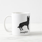 黒いドイツの羊飼い漫画の犬と名前をカスタムする コーヒーマグカップ (左)