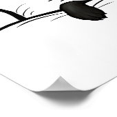 黒いドイツの羊飼い犬がベッドに引っ張り ポスター (角)