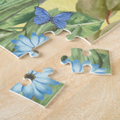 黒いドイツの羊飼い犬と花春 ジグソーパズル (側面)