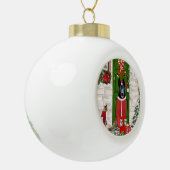 黒いドイツの羊飼い犬のクリスマス セラミックボールオーナメント (左)