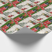 黒いドイツの羊飼い犬のクリスマス ラッピングペーパー (角)