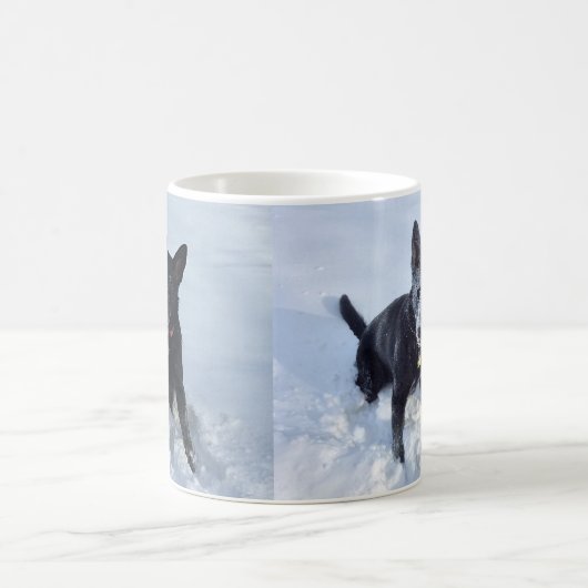 黒いドイツの羊飼い雪の2つのビュー， ZKA コーヒーマグカップ (中央)