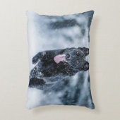 黒いドイツの羊飼い雪ダベットカバー アクセントクッション (正面(垂直))