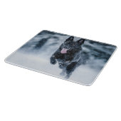 黒いドイツの羊飼い雪ダベットカバー カッティングボード (角)
