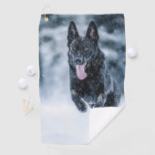 黒いドイツの羊飼い雪ダベットカバー ゴルフタオル (インサイチュ)