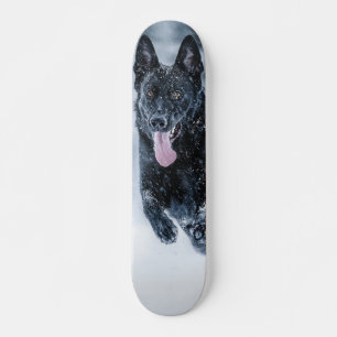 黒いドイツの羊飼い雪ダベットカバー スケートボード