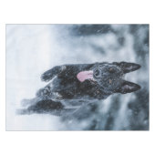 黒いドイツの羊飼い雪ダベットカバー テーブルクロス (正面(横))